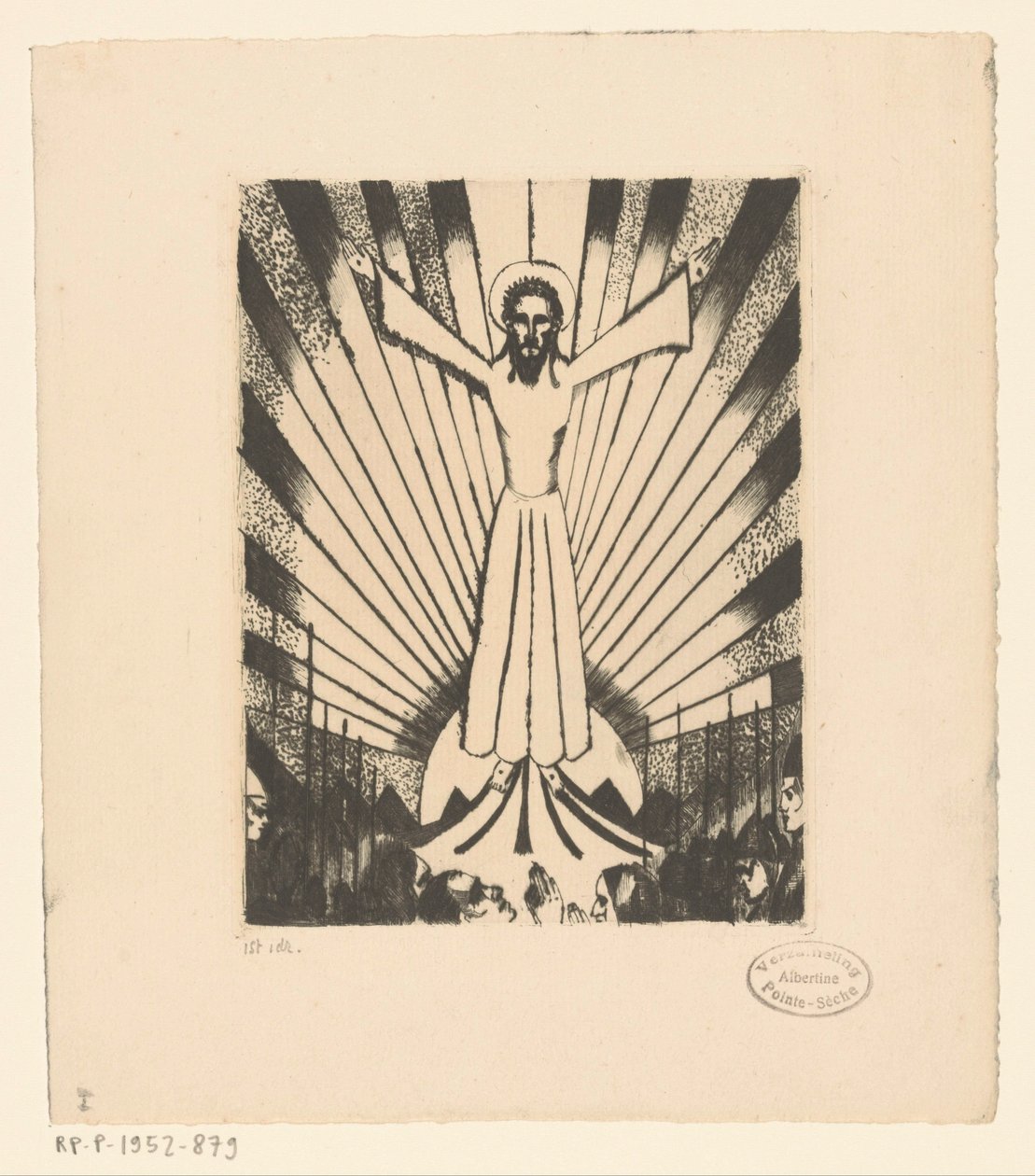 Christus mit ausgebreiteten Armen in einer Hügellandschaft von Lodewijk Schelfhout (signed by artist)