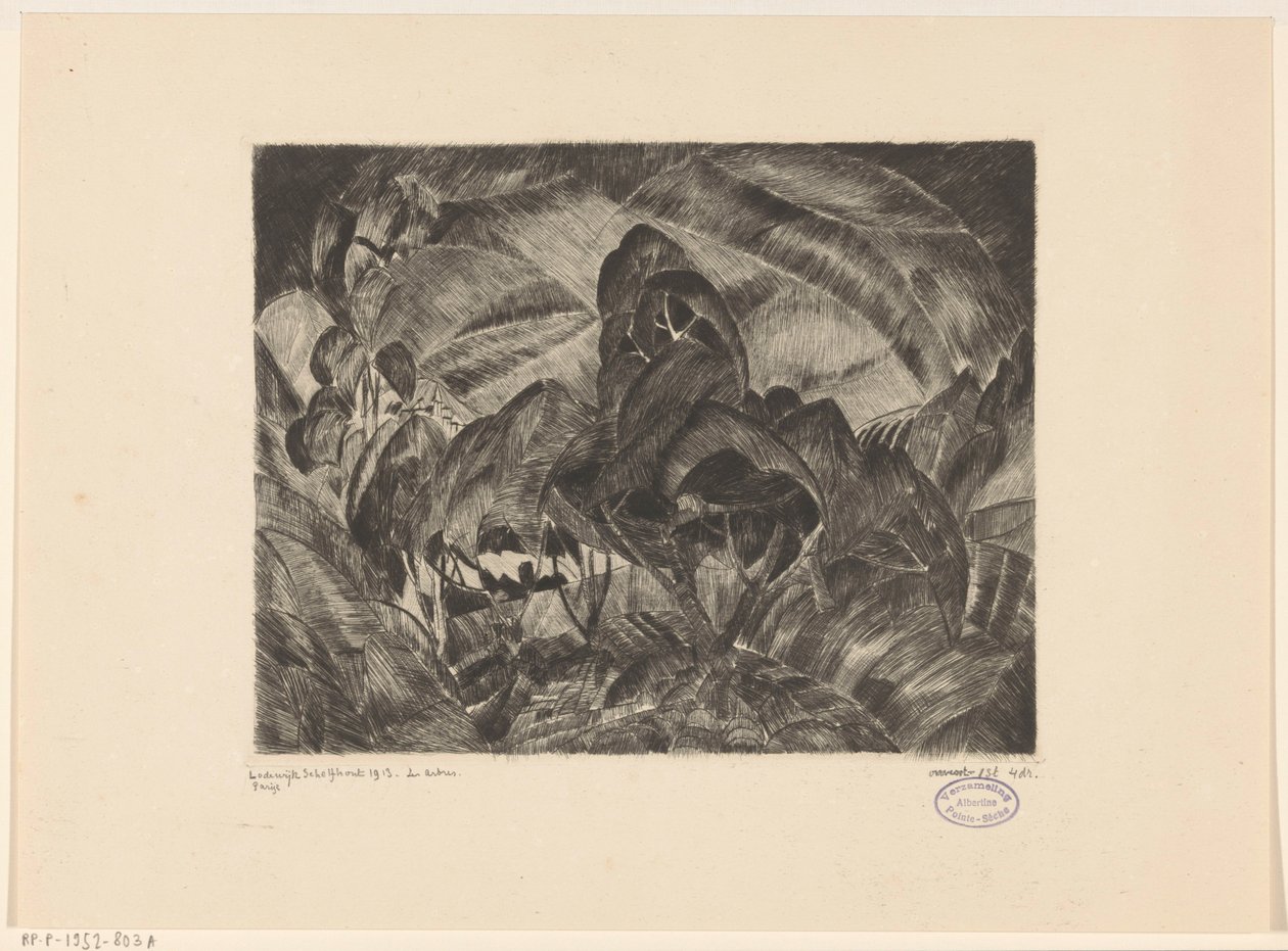 Hügellandschaft mit Bäumen von Lodewijk Schelfhout (signed by artist)