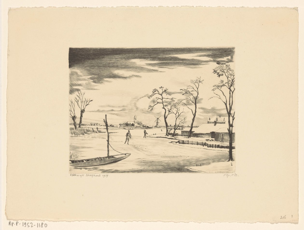 Holländische Winterlandschaft II von Lodewijk Schelfhout (signed by artist)