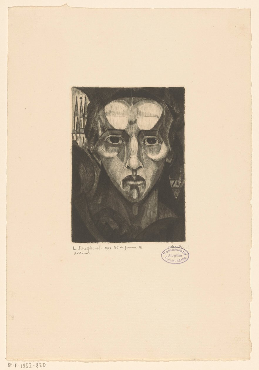 Kopf einer Frau von Lodewijk Schelfhout (signed by artist)