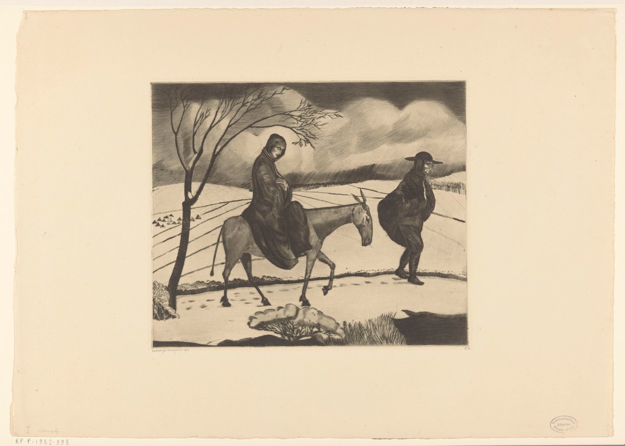 Flucht nach Ägypten von Lodewijk Schelfhout (signed by artist)