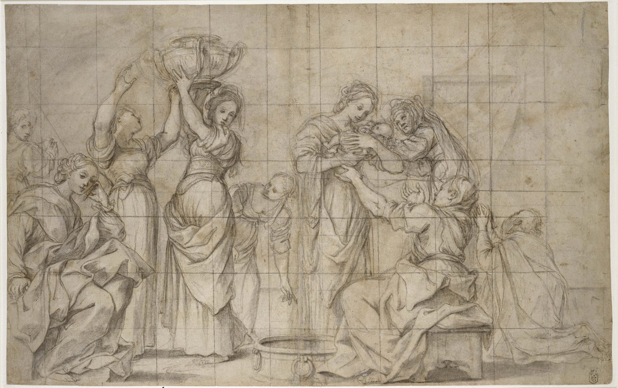 Recto: Die Geburt des Täufers von Lodovico Carracci