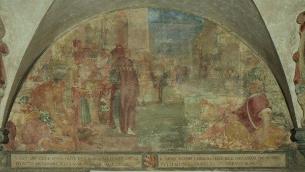 St. Antoninus erweckt einen jungen Mann der Familie Filicaia von den Toten von Lodovico Buti
