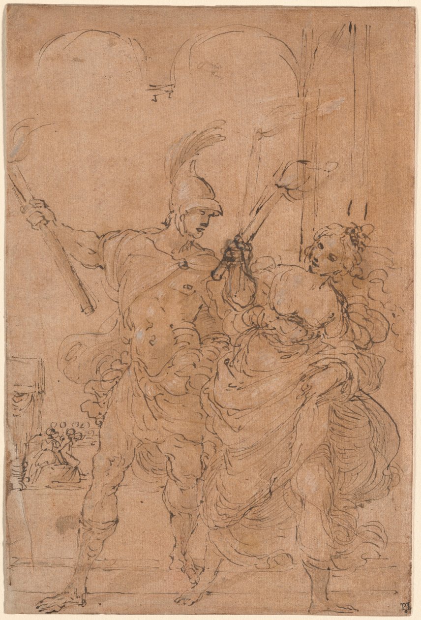 Alexander und Thaïs setzen Persepolis in Brand von Lodovico Carracci