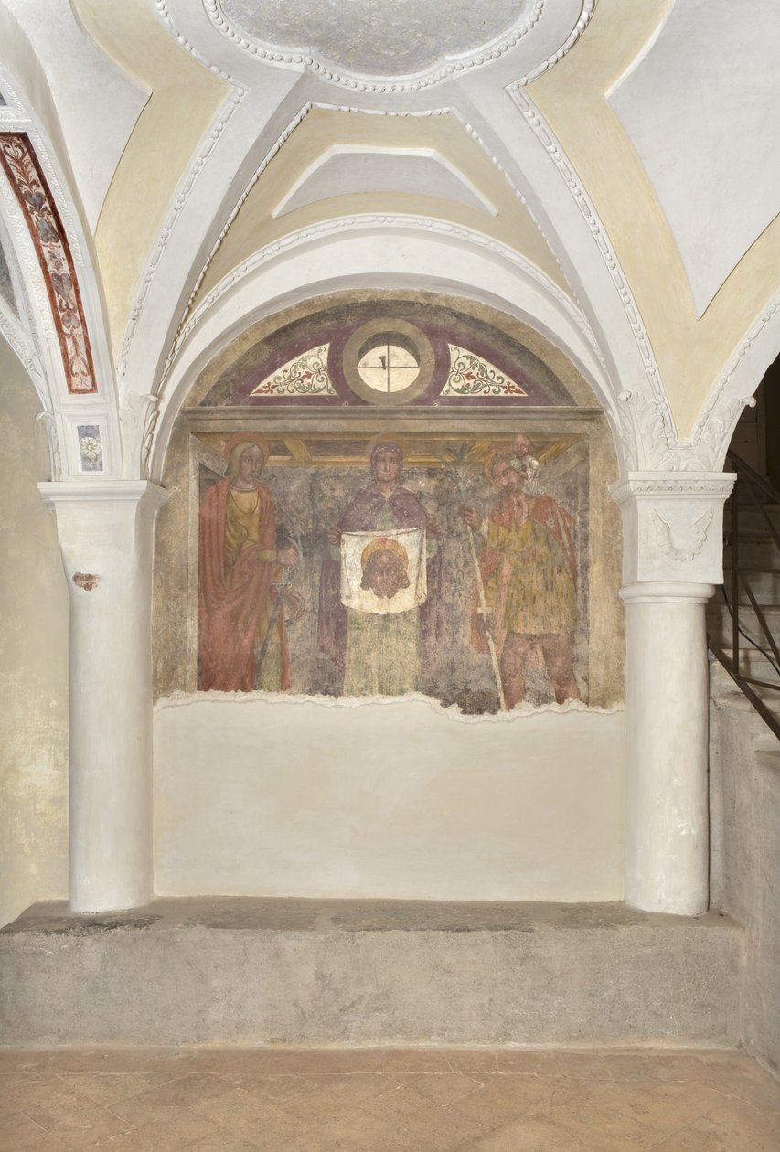 Veronika zwischen dem Heiligen Christophorus und dem Heiligen Ritter von Lombard School