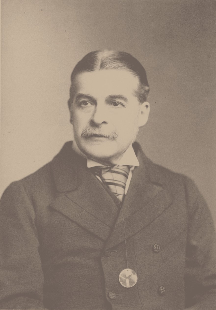 Porträt des Komponisten Sir Arthur Sullivan, 1842-1900, 1880er Jahre von London . Photo studio Elliott and