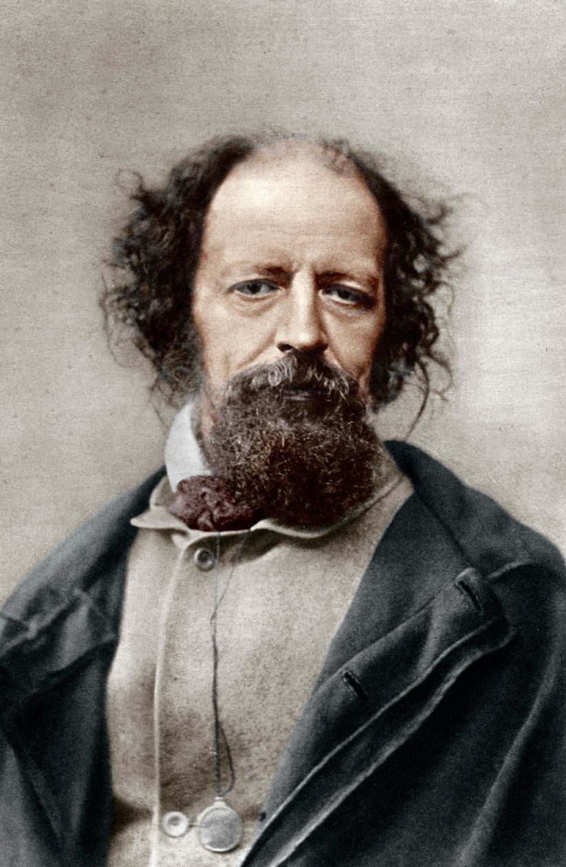 Alfred, Lord Tennyson, Poet Laureate des Vereinigten Königreichs, ca. 1867 von London Stereoscopic and Photographic Co
