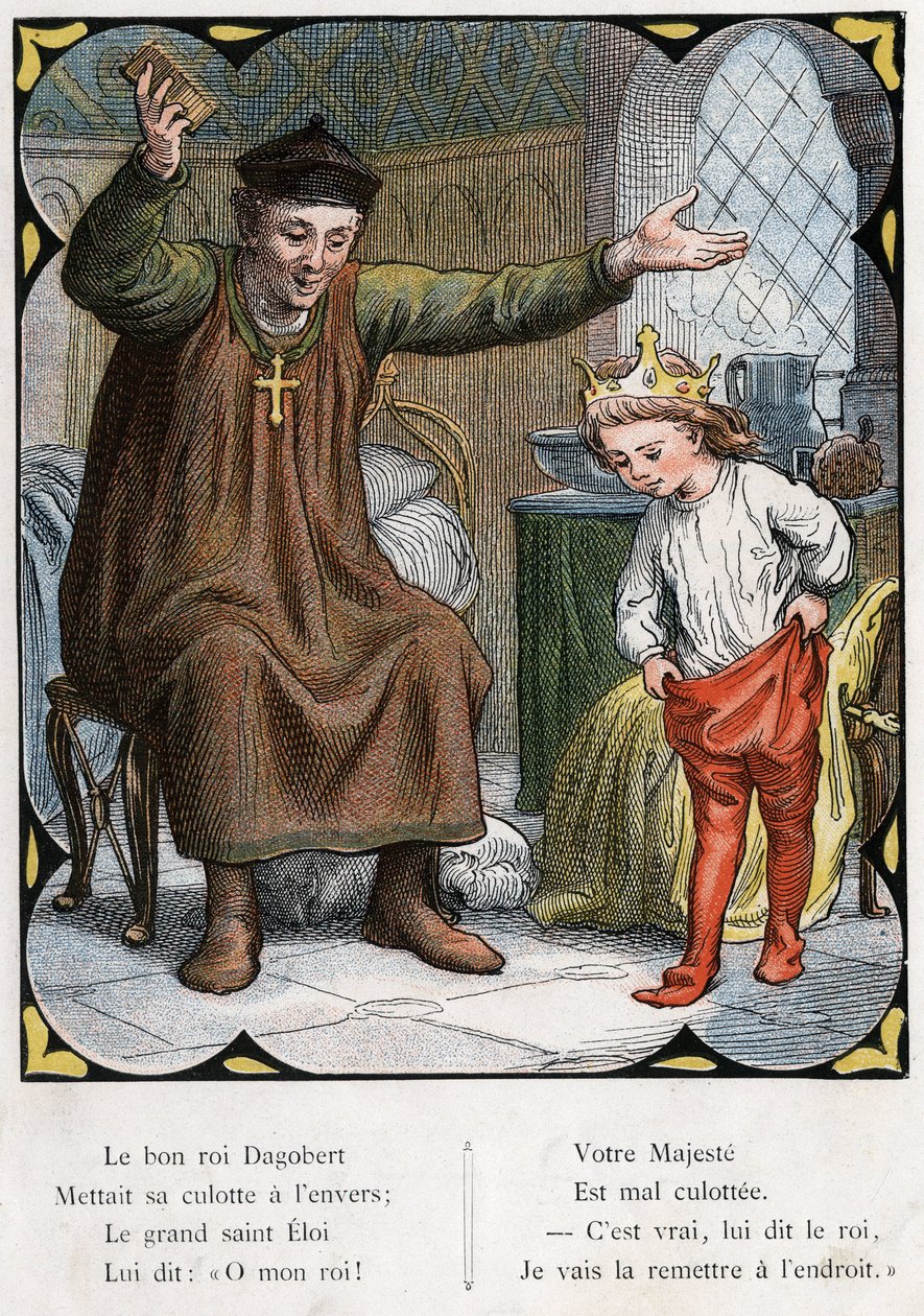 Illustration von Lorenz Frolich für das Volkslied „Der gute König Dagobert“. Ausgabe J. Hetzel. Um 1880. von Lorens Frolich