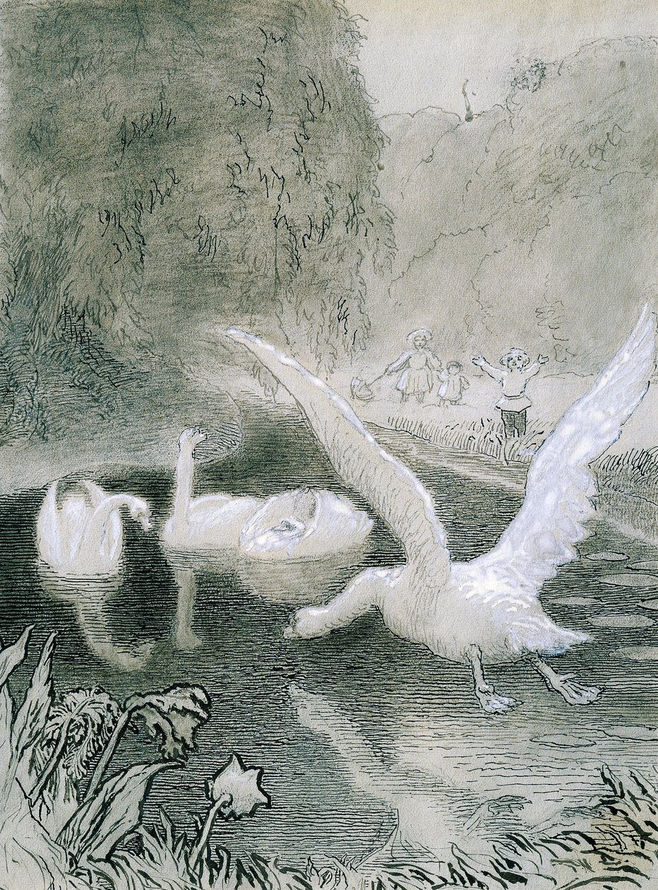 Das hässliche Entlein, Illustration von Lorenz Frolich für Märchen von Hans Christian Andersen von Lorens Frolich