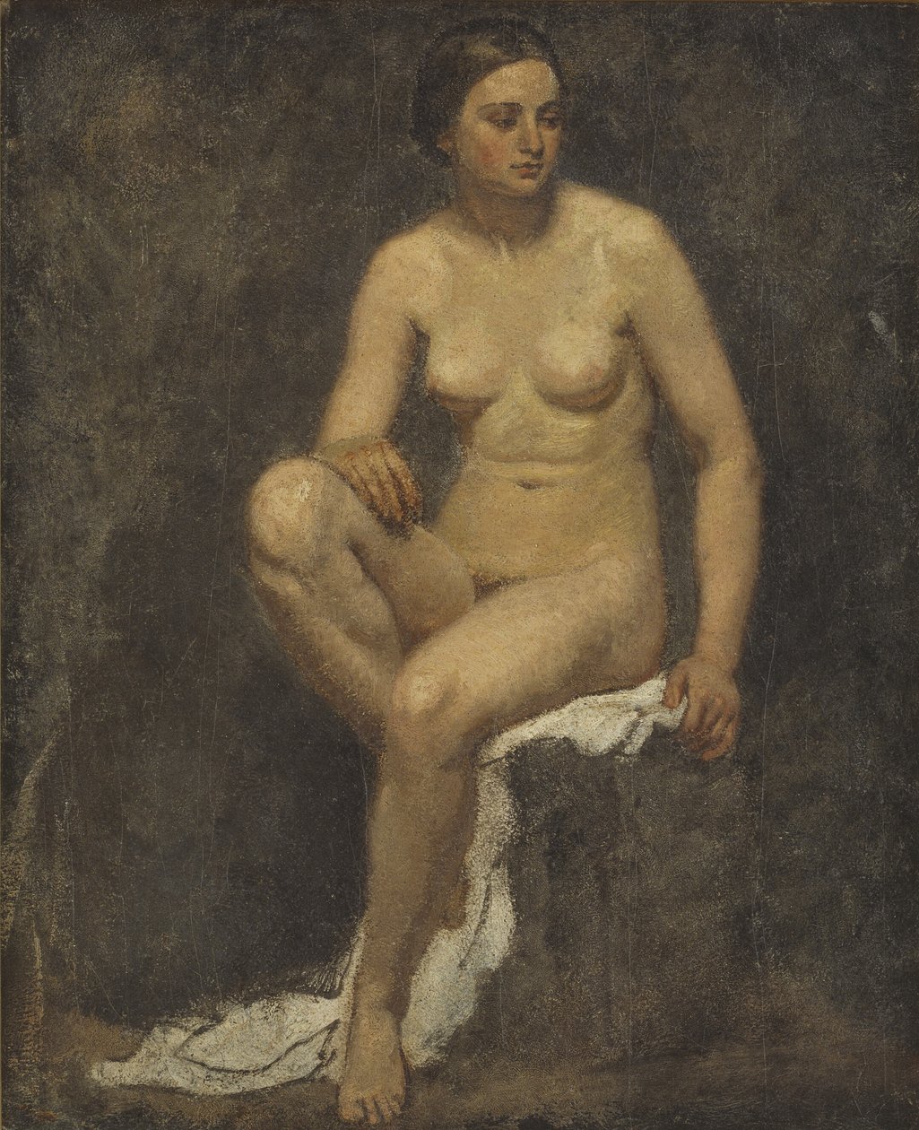 Weiblicher Akt im Atelier von Thomas Couture von Lorenz Frølich