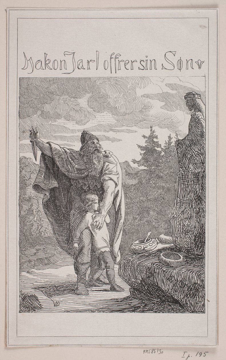 Hakon Jarl opfert seinen Sohn von Lorenz Frølich