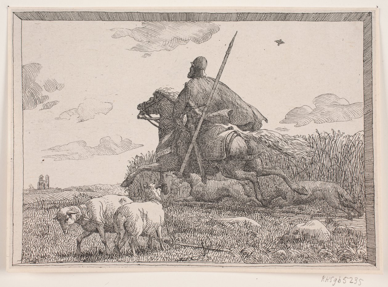 Illustration zu Adam Oehlenschlägers Gedicht „Die zwei Kirchtürme“ von Lorenz Frølich