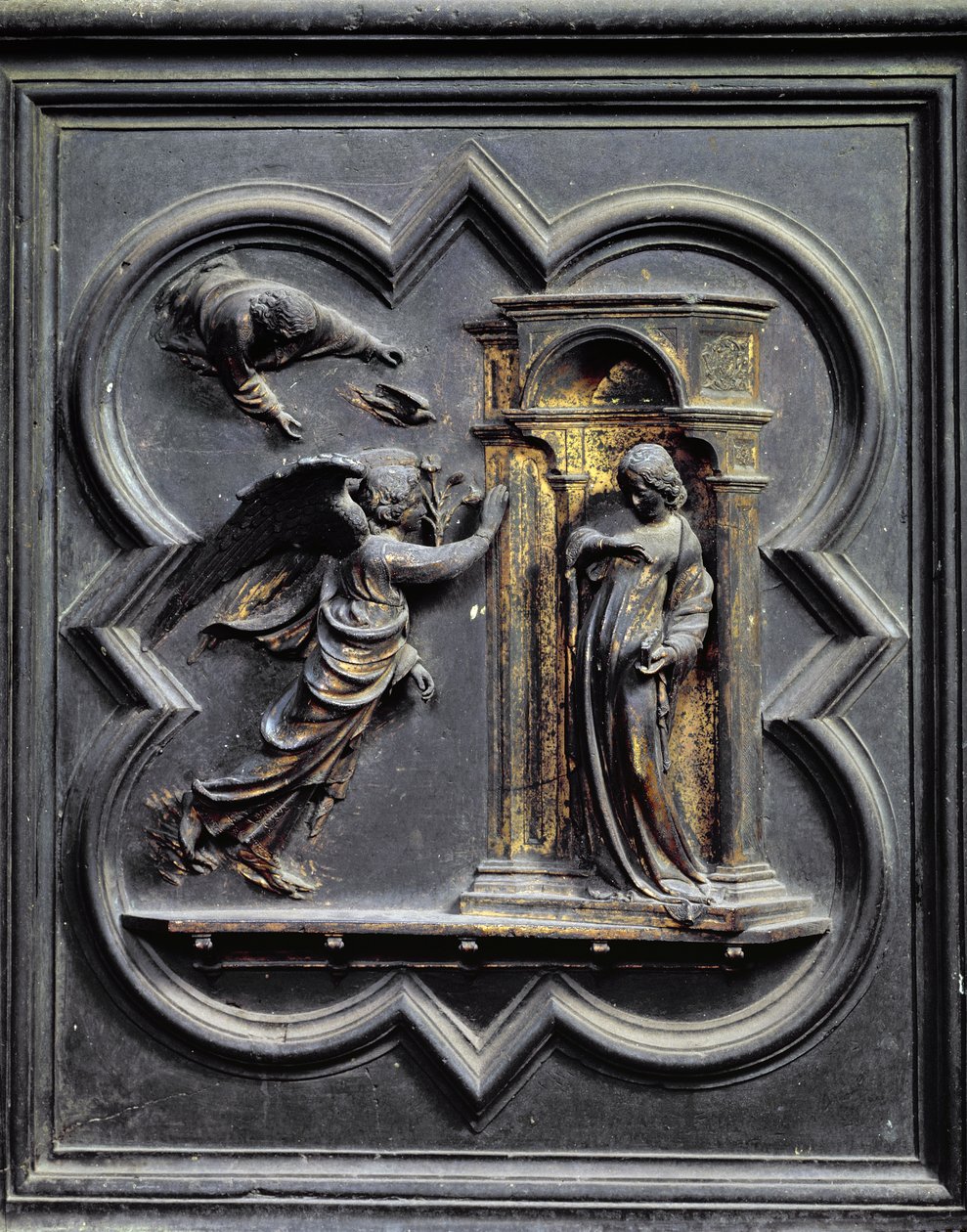 Die Verkündigung, erstes Panel der Nordtüren des Baptisteriums von San Giovanni, 1403-24 von Lorenzo Ghiberti
