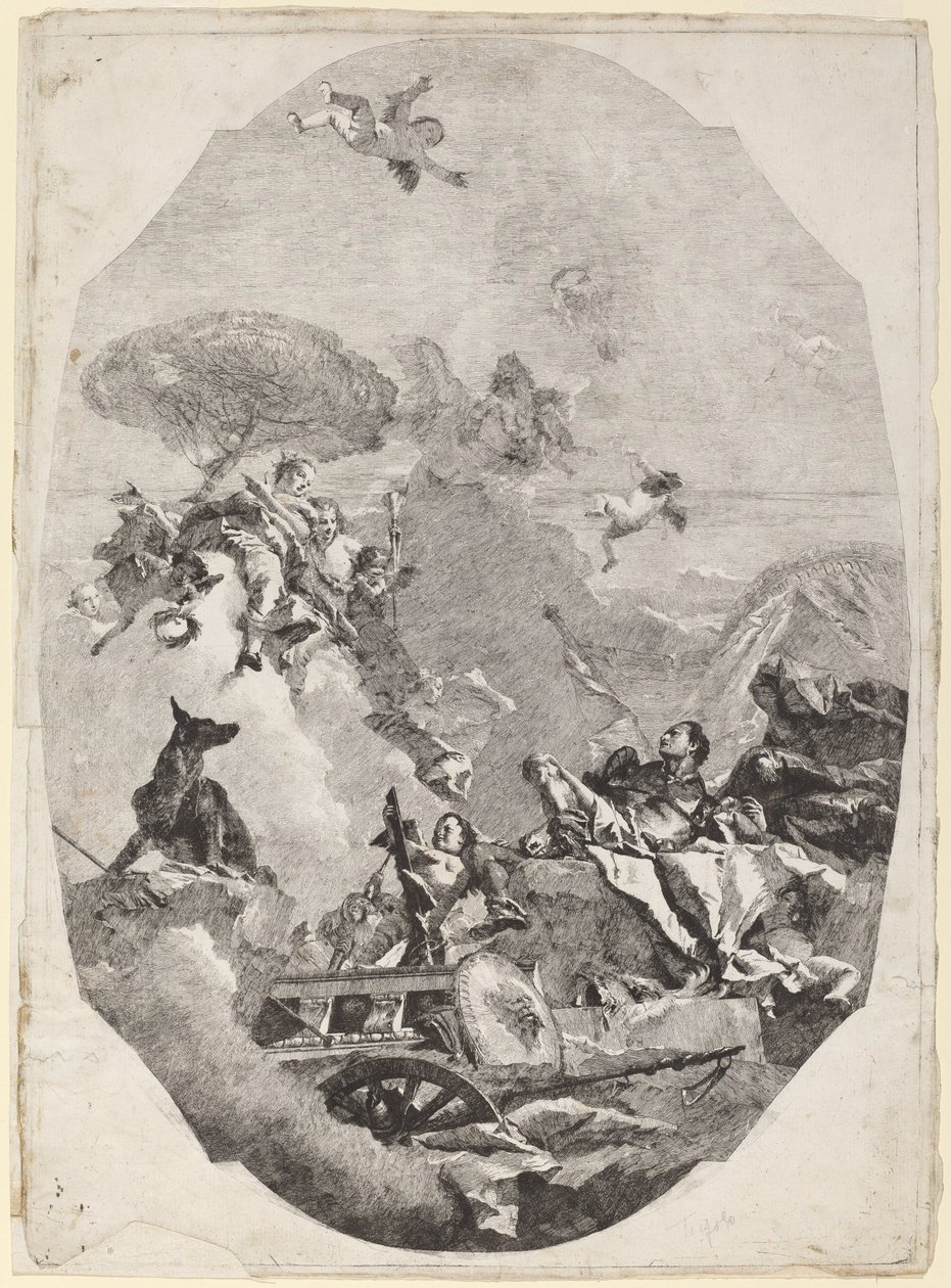 Der Triumph des Mars von Lorenzo Baldissera Tiepolo after Giovanni Battista Tiepolo