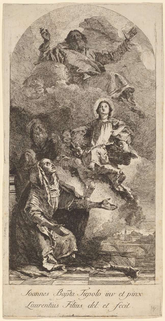 Die Vision der Heiligen Anna von Lorenzo Baldissera Tiepolo after Giovanni Battista Tiepolo