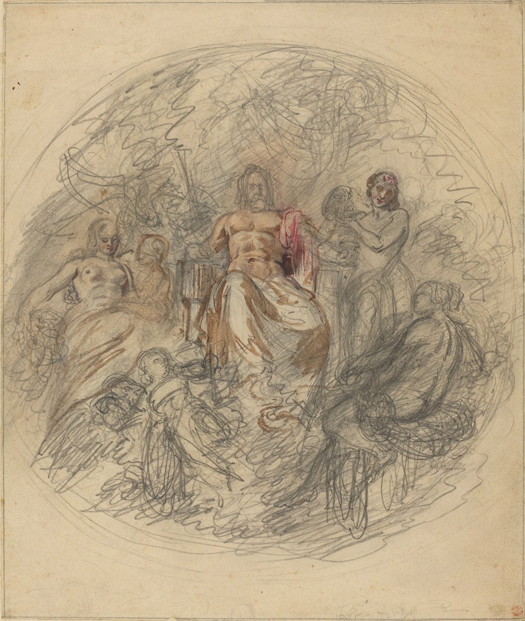 Studie von Jove und drei Göttinnen von Lorenzo Bartolini