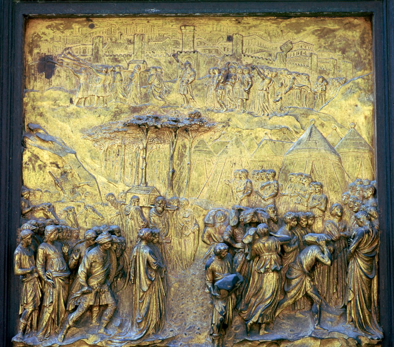 Detail der Paradiespforten am Baptisterium, 15. Jahrhundert von Lorenzo Ghiberti