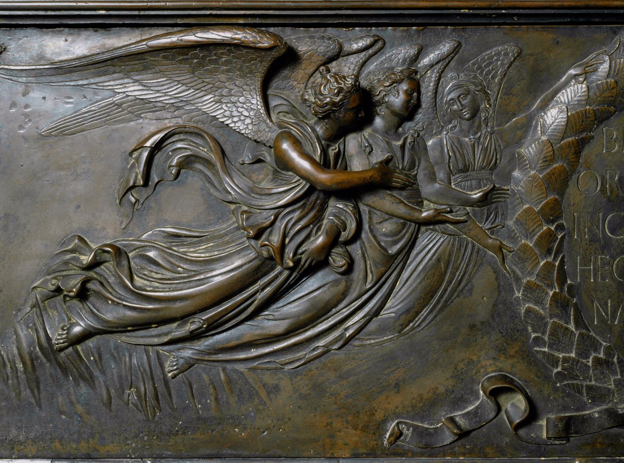 Zwei Engel, Detail des Reliquiars von St. Zenobe (Bronzerelief, 1432-1442) von Lorenzo Ghiberti