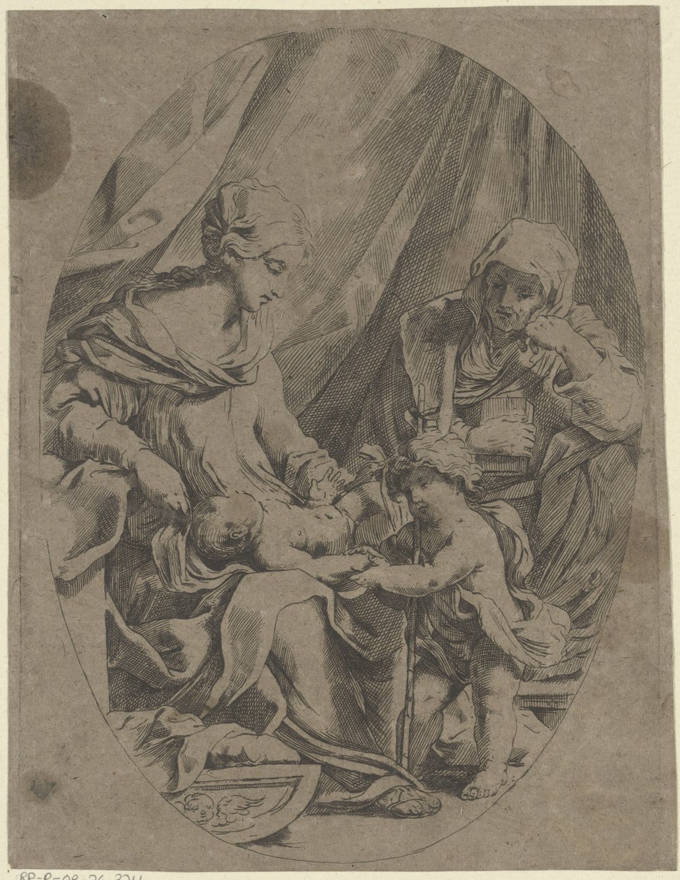 Maria mit dem Christuskind, dem jungen Johannes dem Täufer und Elisabeth von Lorenzo Loli