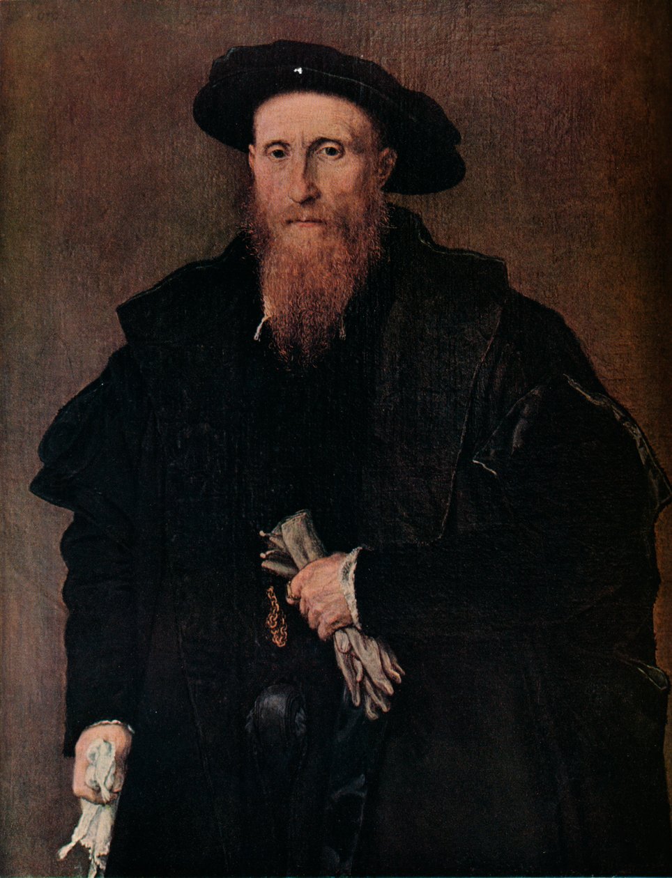 Porträt eines Gentlemans mit Handschuhen von Lorenzo Lotto