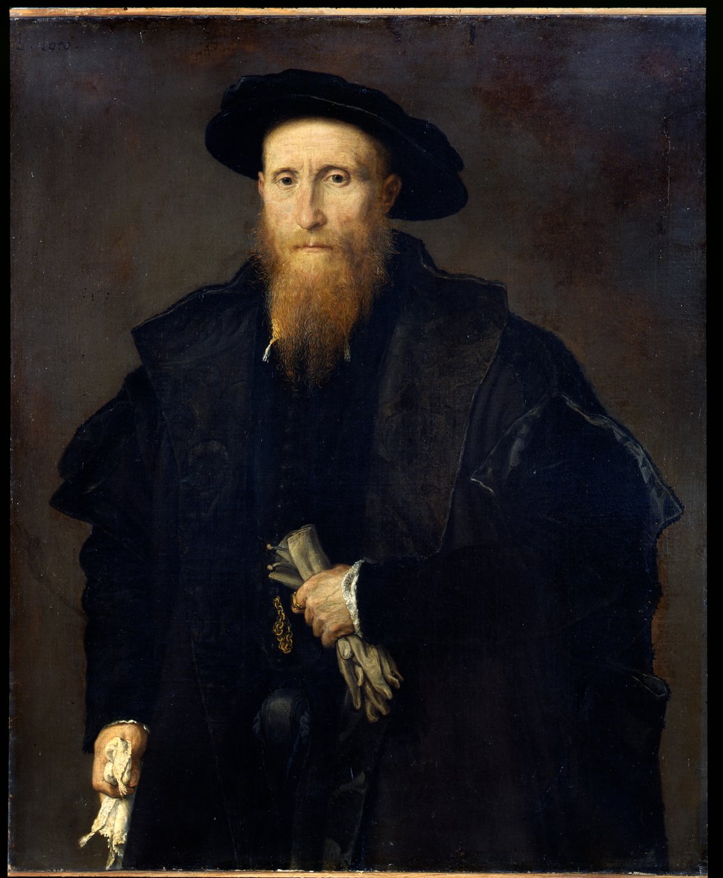 Porträt eines älteren Herrn mit Handschuhen (Liberale da Pinedel?) von Lorenzo Lotto