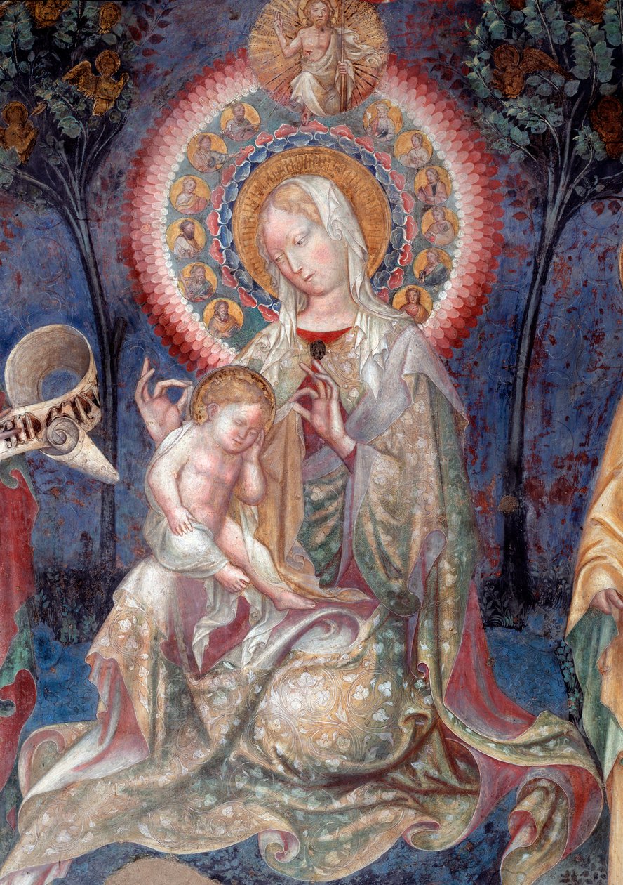 Jungfrau und Kind mit Johannes dem Täufer und Jakobus dem Apostel (Detail) von Lorenzo Salimbeni