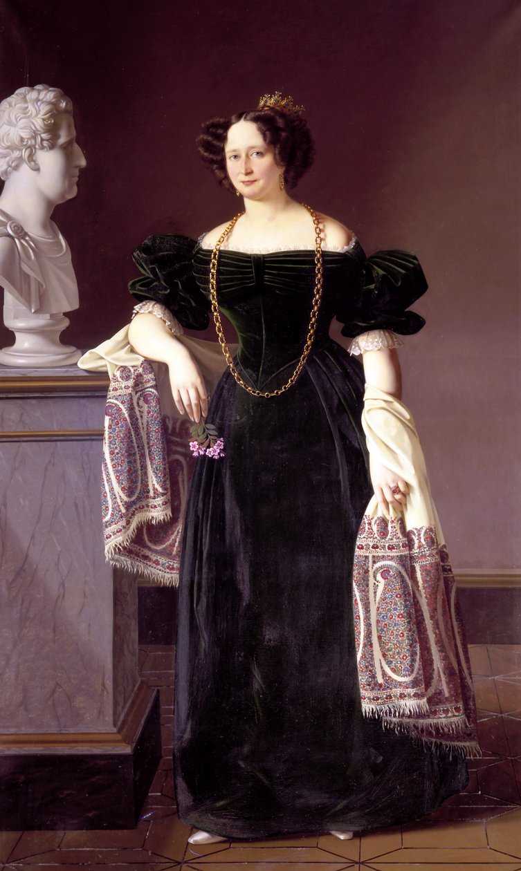 Porträt von Caroline Amalie von Schleswig-Holstein-Sonderburg-Augustenburg (1796-1881) von Louis Aumont