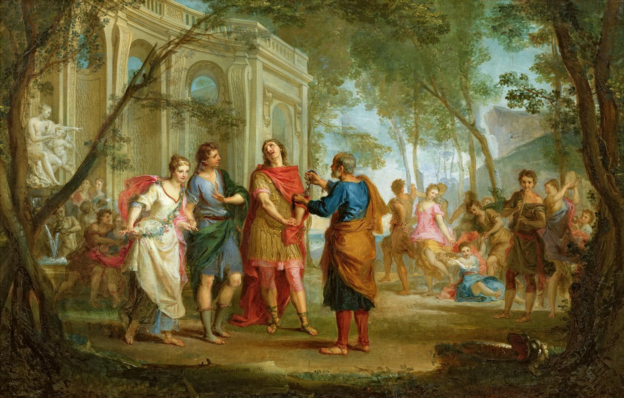 Roland erfährt von der Liebe Angelicas und Medoros von Louis Galloche
