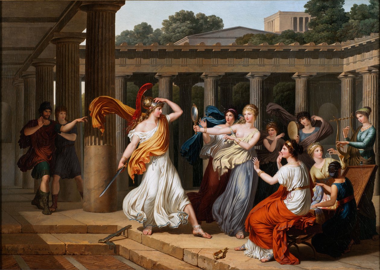 Odysseus erkennt Achilles unter den Töchtern des Lykomedes von Louis Gauffier