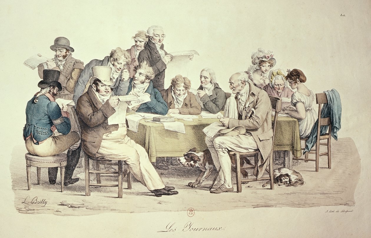Die Zeitungen, graviert von François Séraphin Delpech (1778-1825) von Louis Leopold Boilly