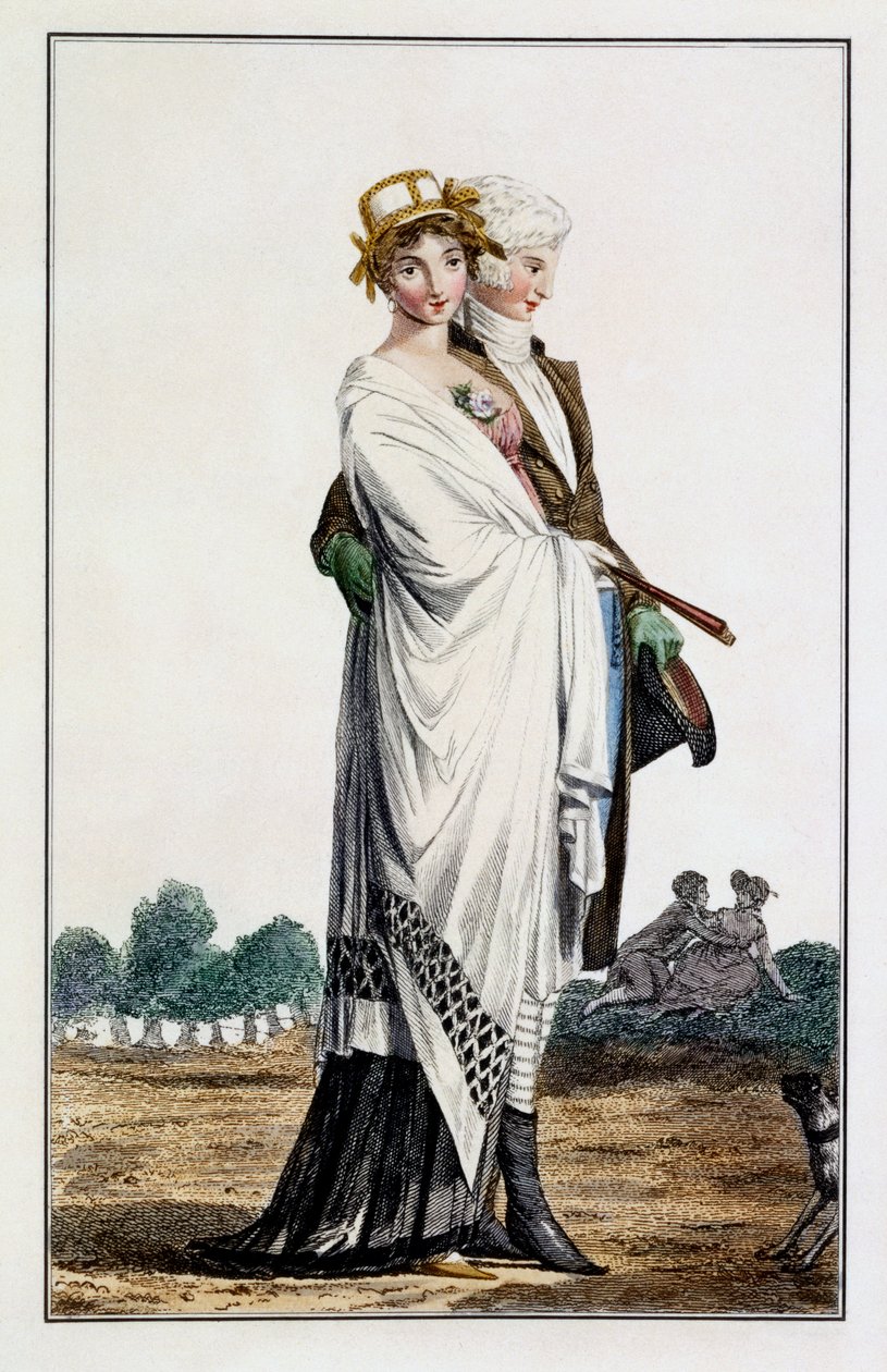 Nachmittags-Spazierkleid für Damen, 1789 von Louis Marie Lante