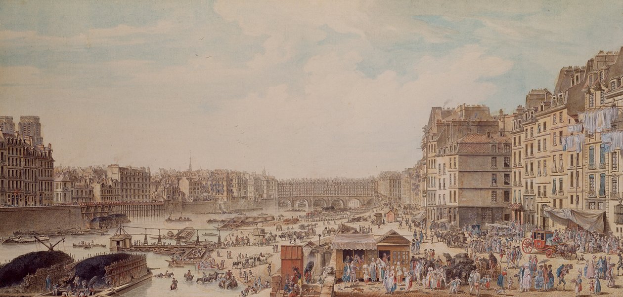 Der Port au Blé und die Pont Notre-Dame, 1782 von Louis Nicolas de Lespinasse