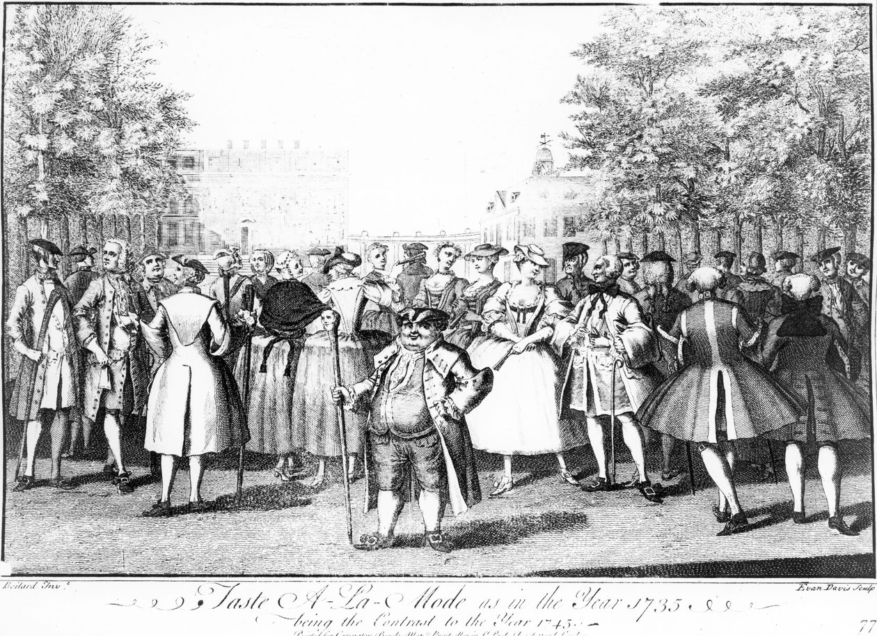 Geschmack A-La-Mode im Jahr 1735 als Kontrast zum Jahr 1745 von Louis Philippe Boitard