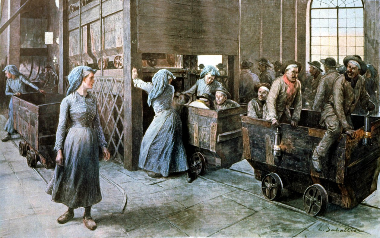 Die Bergleute, ca. 1900 von Louis Remy Sabattier