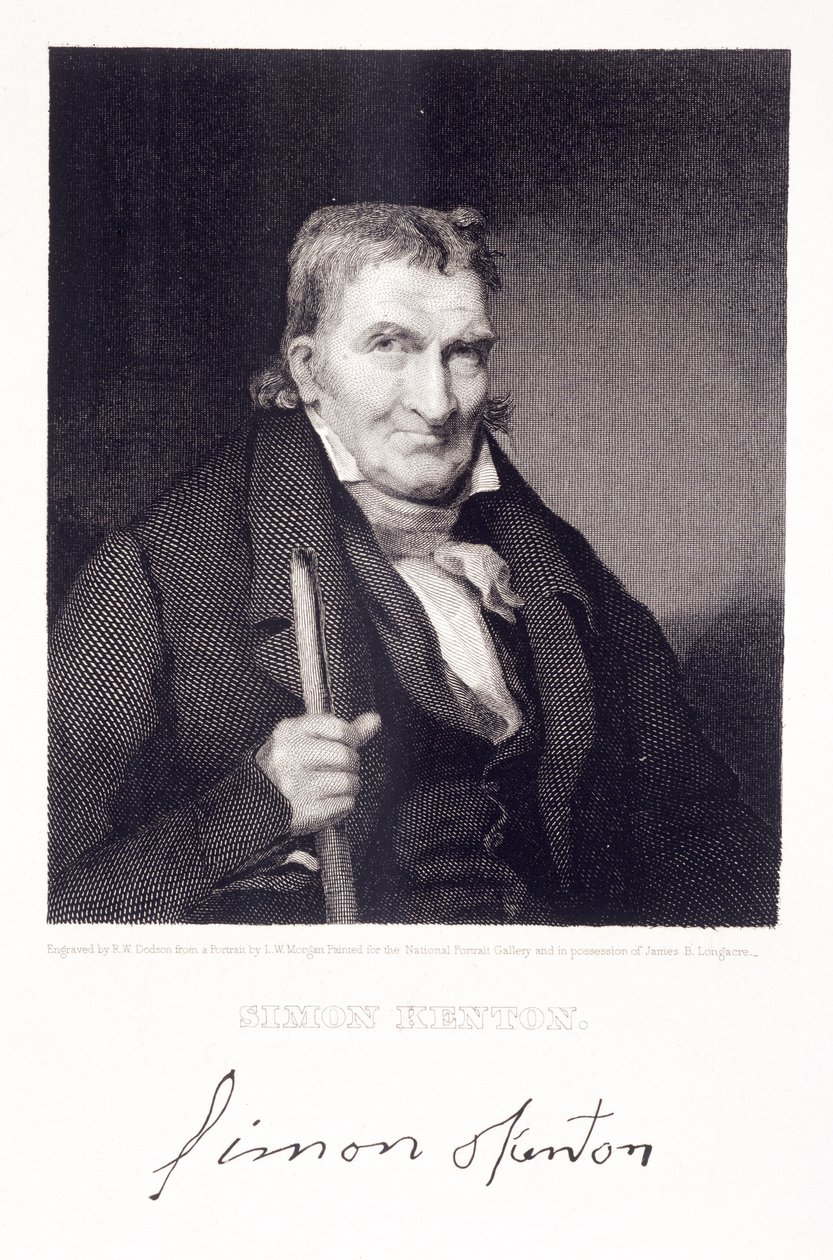 Simon Kenton (1755-1836), graviert von Richard W. Dodson (1812-67) von Louis W. Morgan
