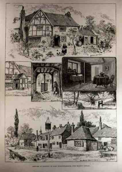 Skizzen in Chalfont St. Giles, Buckinghamshire, mit Miltons Cottage von Louis Wain
