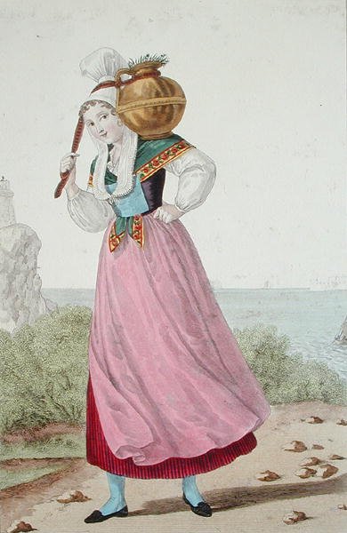 Melkerin aus der Region Cherbourg, um 1820 von Louis Marie (after) Lante