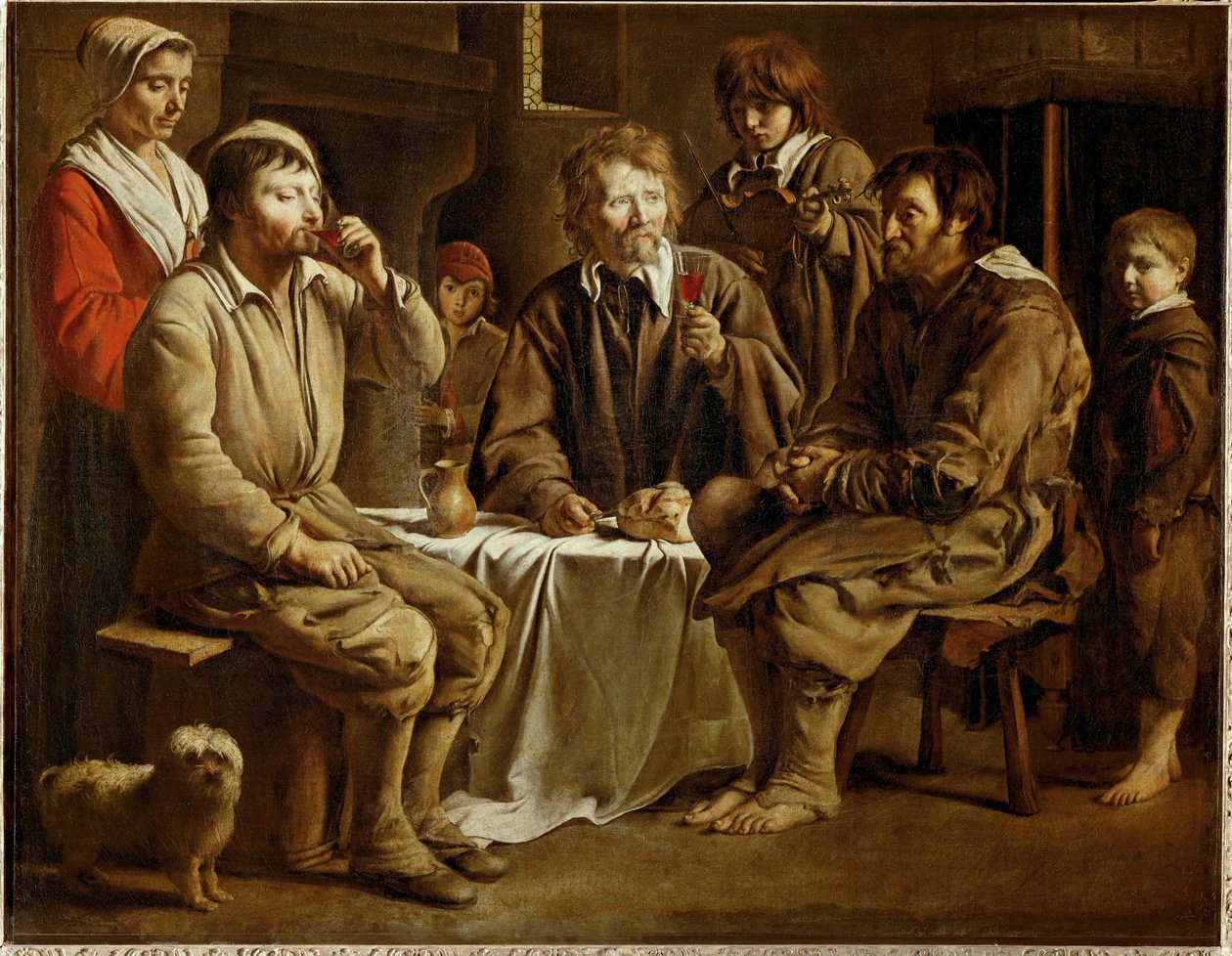 Eine Mahlzeit der Bauern von Louis (attr. to) Le Nain