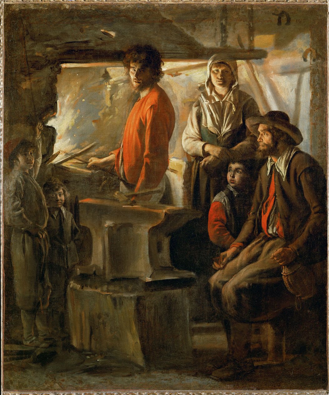 Die Schmiede oder: Ein Schmied in seiner Schmiede von Louis (attr. to) Le Nain