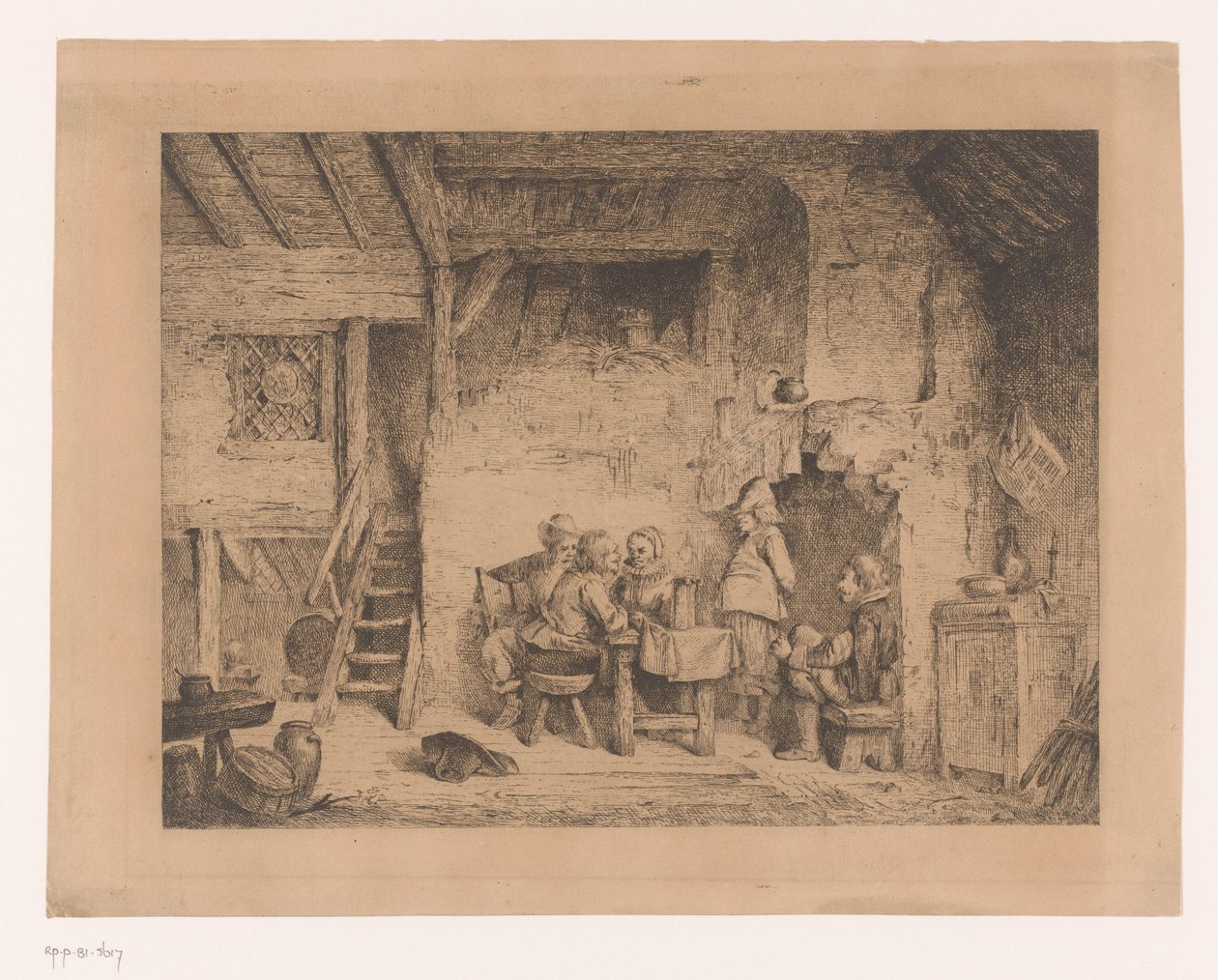 Gesellschaft in sechzehnter Jahrhundert Kleidung in einer Kneipe von Louis Antoine Carolus