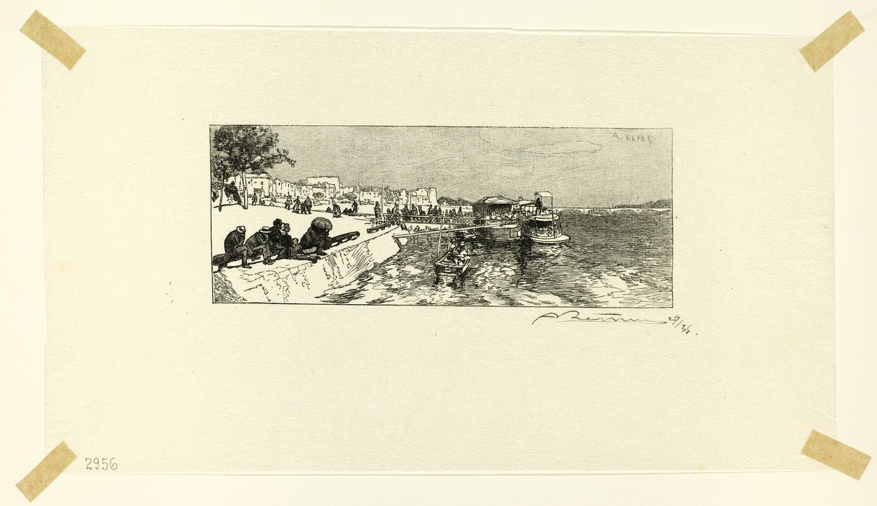 Bercy Wharf, Platte zwei aus Le Long de la Seine et des Boulevards von Louis Auguste Lepère