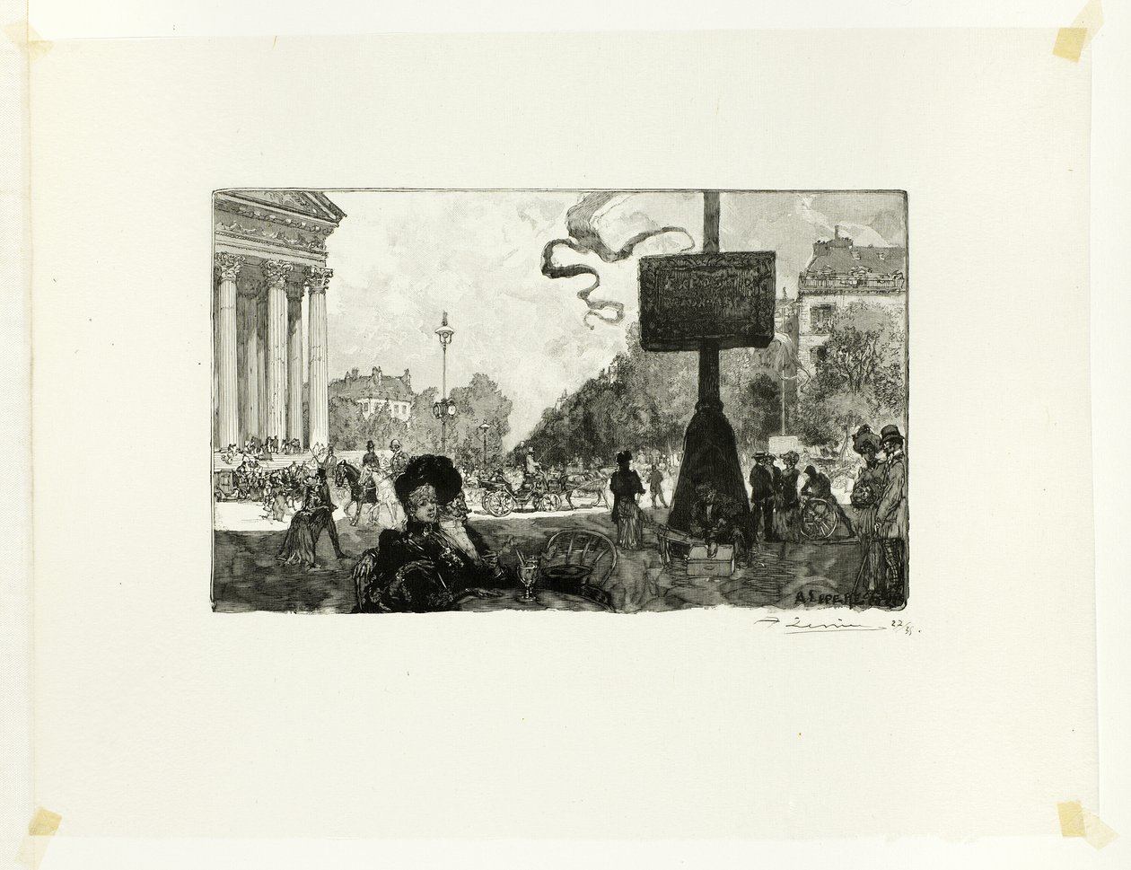 Ecke der Rue Royale, Platte sechzehn aus Le Long de la Seine et des Boulevards von Louis Auguste Lepère