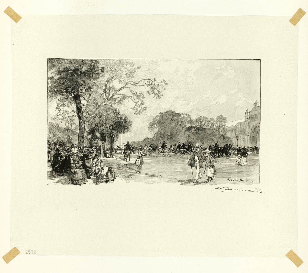 Die Avenue des Champs-Élysées, Platte achtzehn aus Le Long de la Seine et des Boulevards von Louis Auguste Lepère