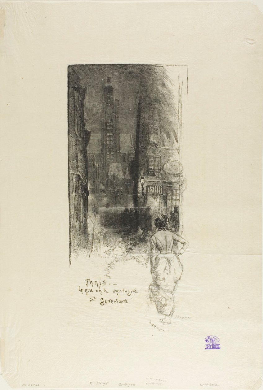 Paris: die Rue de la Montagne-Ste-Geneviève von Louis Auguste Lepère