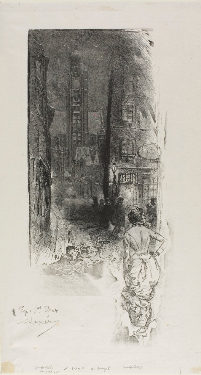 Paris: die Rue de la Montagne-Ste-Geneviève von Louis Auguste Lepère
