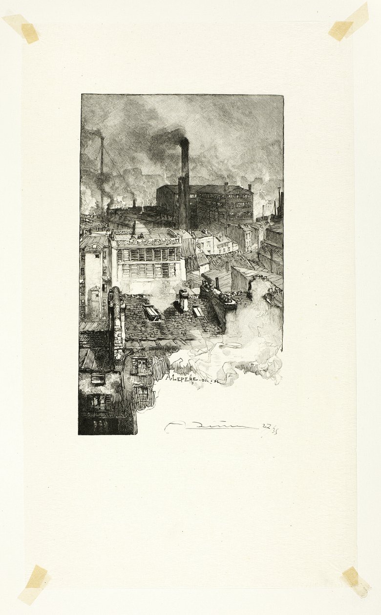 Quartier des Gobelins, Tafel 20 aus Le Long de la Seine et des Boulevards von Louis Auguste Lepère