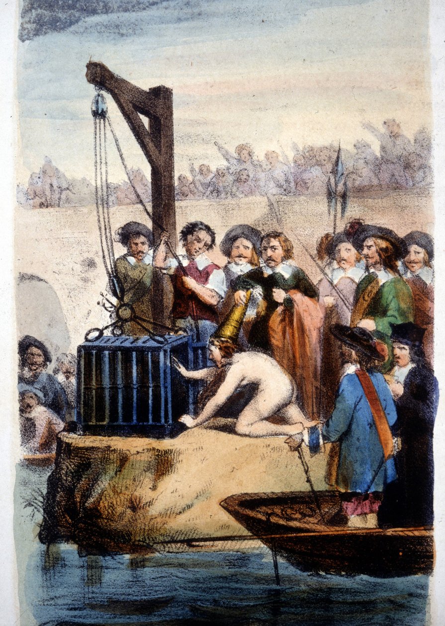 Wassergeprüfte Hexe, Perrins Lithographie von Louis Benoit Perrin
