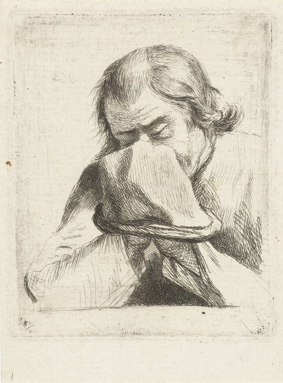 Betender Mann mit Hut von Louis Bernard Coclers
