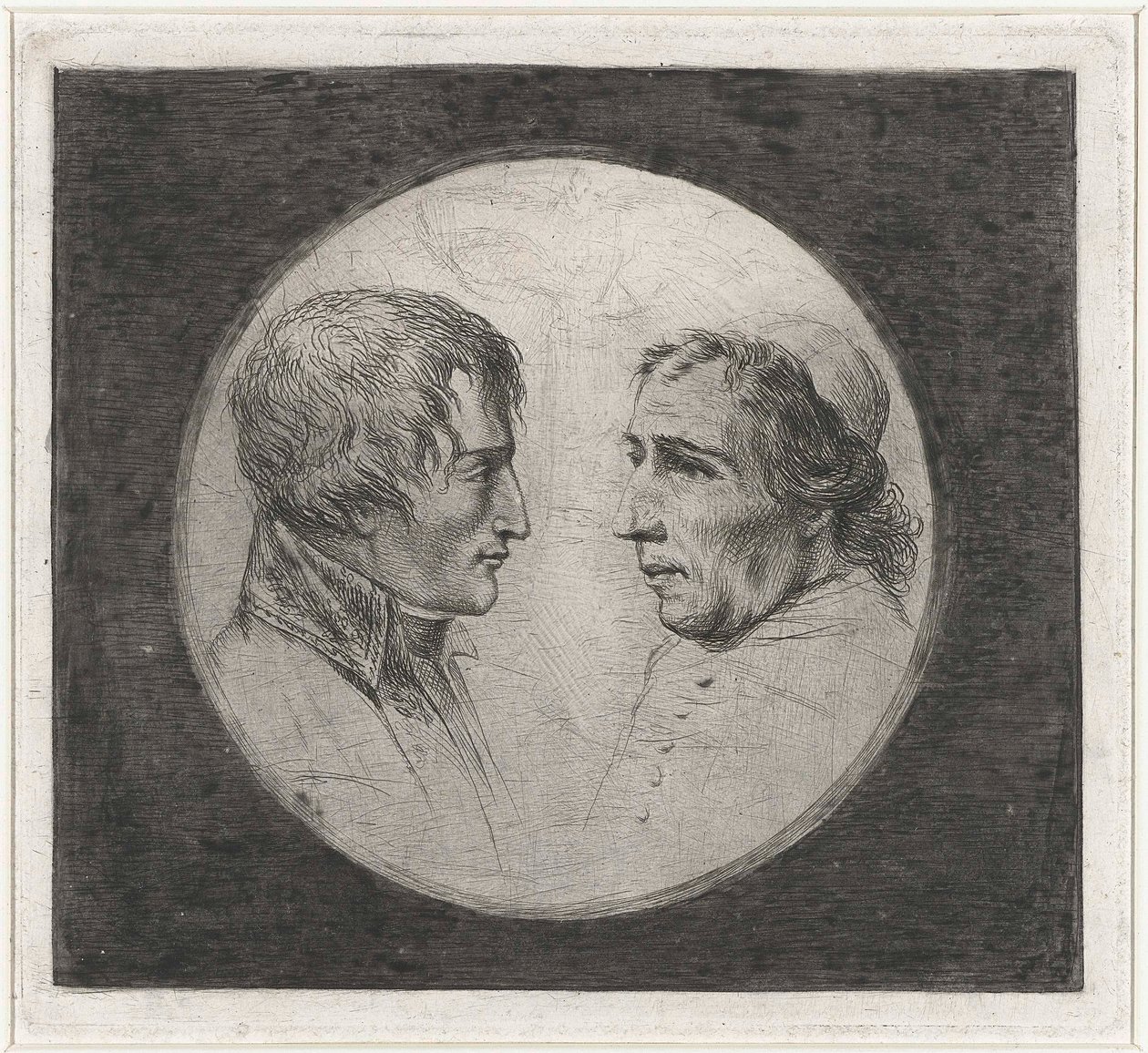 Doppelporträt Napoleon und Papst Pius VII von Louis Bernard Coclers