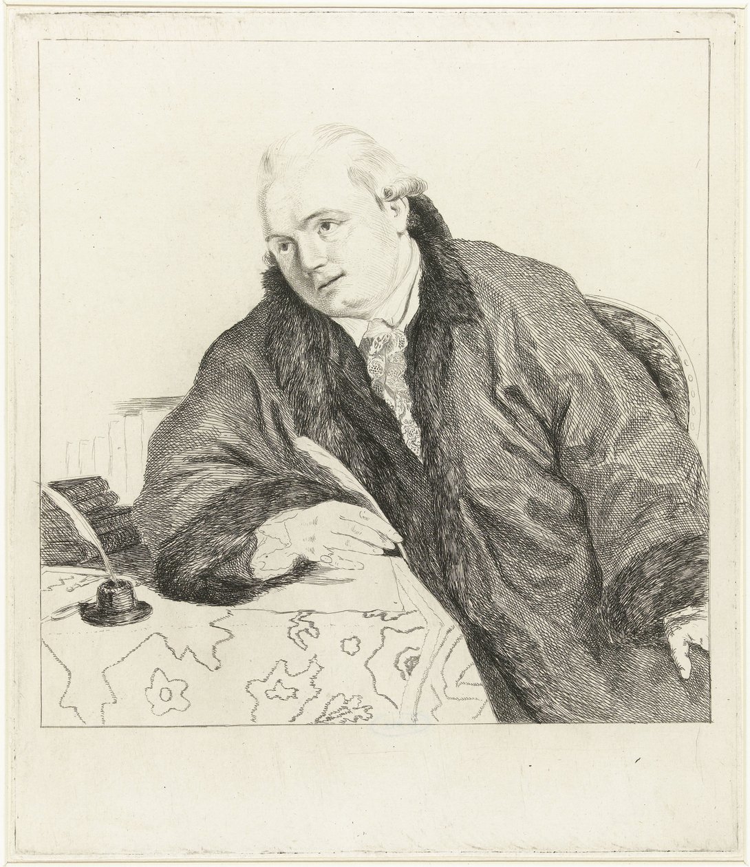 Porträt des Komponisten und Radierers Johan Antoni Kauclitz Colizzi von Louis Bernard Coclers